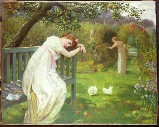 Sonntagnachmittag, Damen in einem Garten, ca. 1890